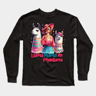 NO PROB-LLAMA! Retro Funny Llama Alpaca Graphic Long Sleeve T-Shirt